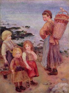 1879年、ベルナーヴァルのムール貝フィッシャーズ 作： Pierre Auguste Renoir